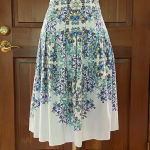 Talbots Pleated Cotton A-line Skirt